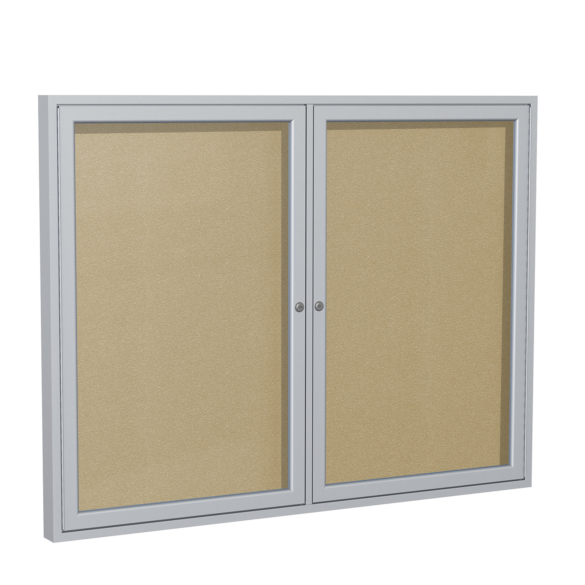 Ghent, 2 Door Vinyl Bulletin Board w/Alum 3ft.x4ft., CM, Color Finish Brown, Model# PA23648VX-181